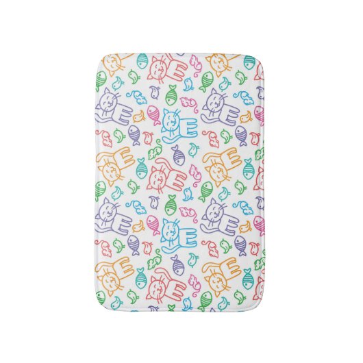 kattepatroon badmat (Voorkant Verticaal)