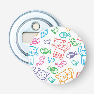 kattepatroon button flesopener