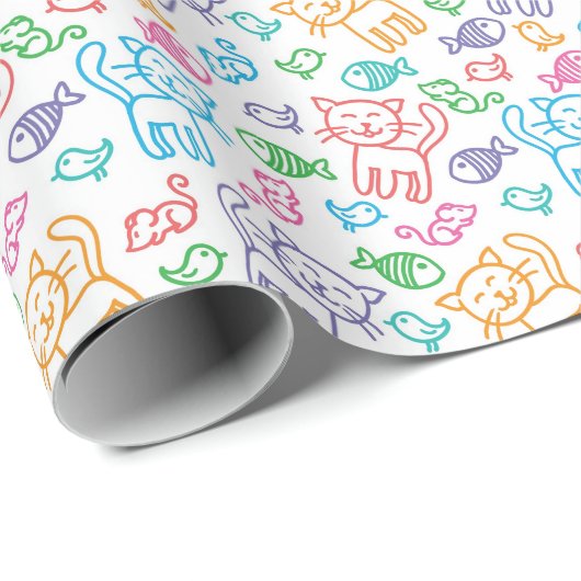 kattepatroon cadeaupapier (Rol Hoek)