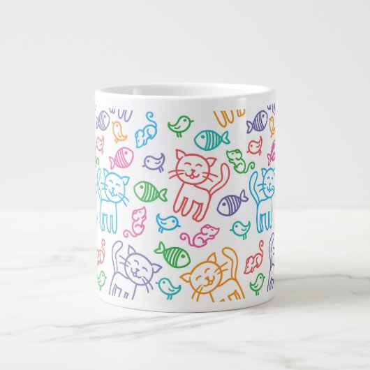 kattepatroon grote koffiekop (Voorkant)