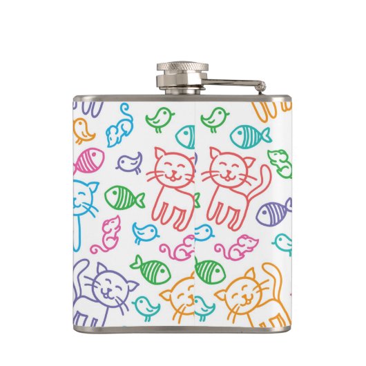 kattepatroon heupfles (Achterkant)