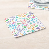 kattepatroon kartonnen onderzetters (Schuin)