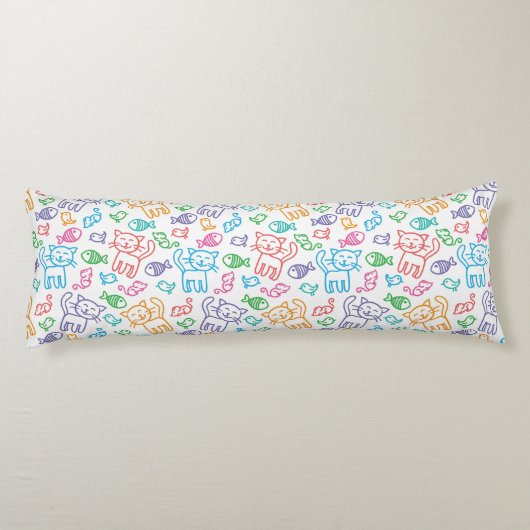 kattepatroon lichaamskussen (Achterkant)