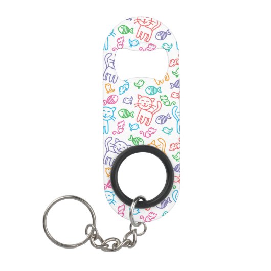 kattepatroon mini flessenopener (Voorkant)