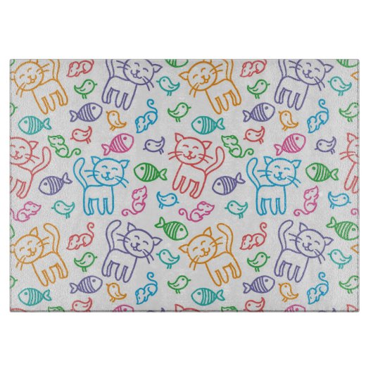 kattepatroon snijplank (Voorkant)