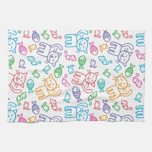 kattepatroon theedoek (Horizontaal)