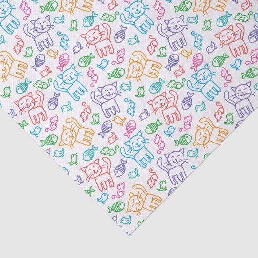 kattepatroon tissuepapier (Detail)