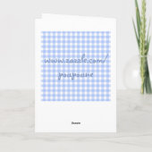 kattepoot van gingham - blauw kaart (Achterkant)