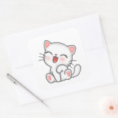 katterokken vierkante sticker (Envelop)