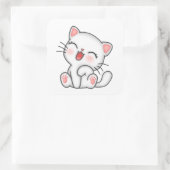 katterokken vierkante sticker (Tas)