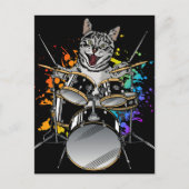 Katterummer drum speelt drums briefkaart (Voorkant)