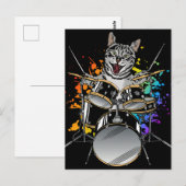 Katterummer speelt drums briefkaart (Voorkant / Achterkant)