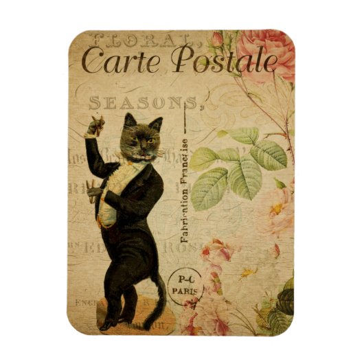  kattethema | Carte Postale | Kat-dansing Magneet (Verticaal)