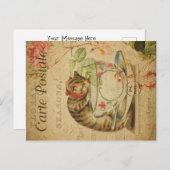 kattethema | Carte Postale | Kat en thee Briefkaart (Voorkant / Achterkant)
