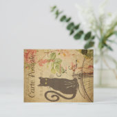  kattethema | Carte Postale | Zwarte kat Briefkaart (Staand voorkant)
