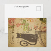  kattethema | Carte Postale | Zwarte kat Briefkaart (Voorkant / Achterkant)