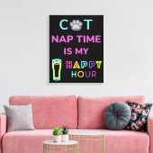 kattetijd is mijn gelukkige uur canvas afdruk (Insitu (Woonkamer))