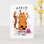 kattetijd met gemelmoggy breien kaart (Gele Bloem)