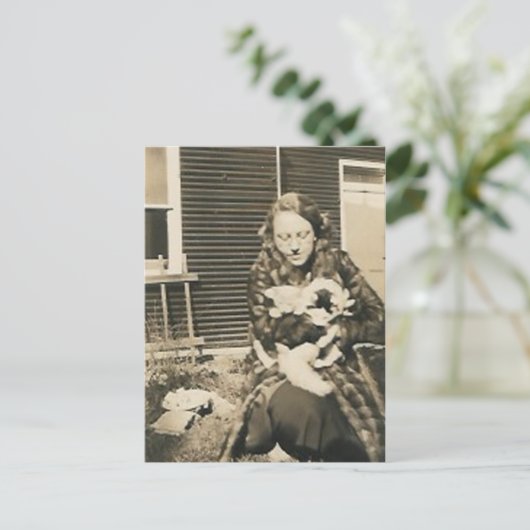 kattevrouw briefkaart (Staand voorkant)