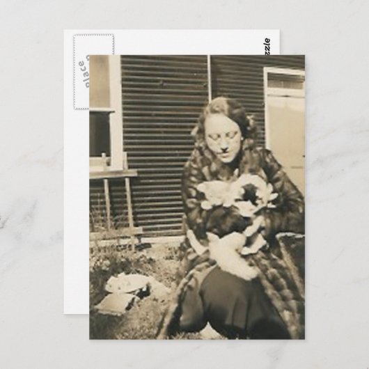 kattevrouw briefkaart (Voorkant / Achterkant)