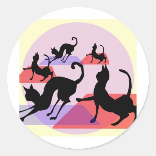 katteyoga ronde sticker (Voorkant)