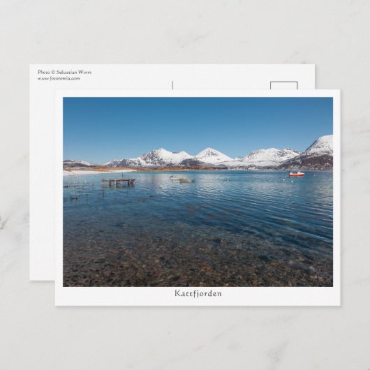 Kattfjorden Noorwegen Briefkaart (Voorkant / Achterkant)