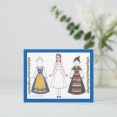 Katti of Zweden Paper Doll Briefkaart (Staand voorkant)