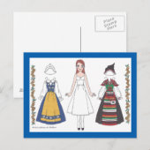 Katti of Zweden Paper Doll Briefkaart (Voorkant / Achterkant)