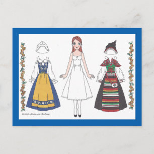 Katti of Zweden Paper Doll Briefkaart