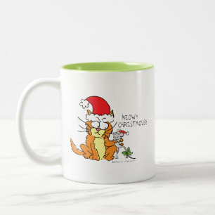 Kattieke Kerst Cartoon Cute Muis Tweekleurige Koffiemok