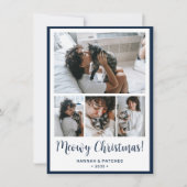 Kattig kerstfeest 4 foto feestdagenkaart (Voorkant)