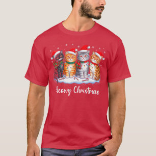 Kattig kerstfeest Funny Kerst Kitten Kat Liefhebbe T-shirt