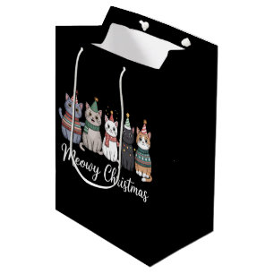 Kattig kerstfeest Gelukkig kattenjaar Kattenliefhe Medium Cadeauzakje