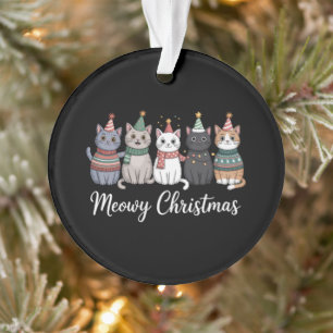 Kattig kerstfeest Gelukkig kattenjaar Kattenliefhe Ornament