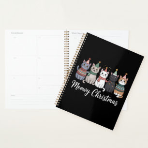 Kattig kerstfeest Gelukkig kattenjaar Kattenliefhe Planner