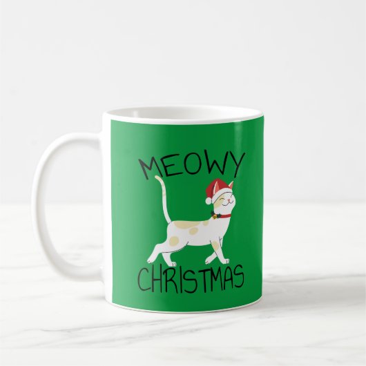 Kattig kerstfeest - Grappig kerstfeest Koffiemok (Links)