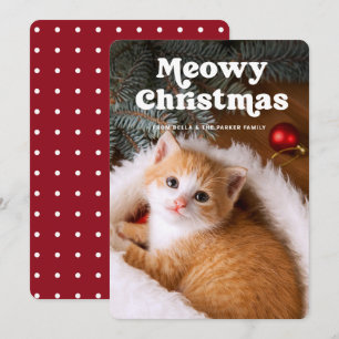 Kattig kerstfeest Grappige foto van je kat Feestdagenkaart