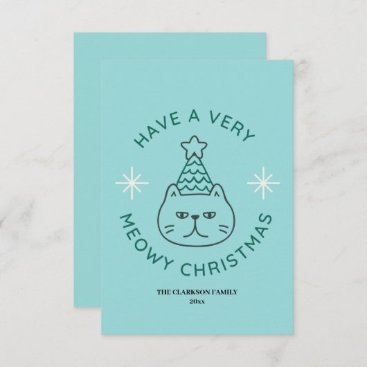 Kattig kerstfeest, grappige kerstkaart (Voorkant / Achterkant)