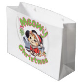 Kattig kerstfeest  groot cadeauzakje (Achterkant Gekanteld)
