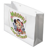 Kattig kerstfeest  groot cadeauzakje (Voorkant Gekanteld)