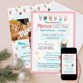 Kattig Kerstfeest Kat Shelter Open Huis Feest Even Kaart