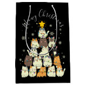 Kattig kerstfeest Katten Kerstboom Medium Cadeauzakje (Voorkant)