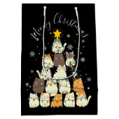 Kattig kerstfeest Katten Kerstboom Medium Cadeauzakje (Achterkant)