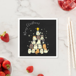 Kattig kerstfeest Katten Kerstboom Servet