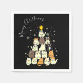 Kattig kerstfeest Katten Kerstboom Servet (Voorkant)