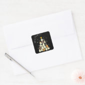 Kattig kerstfeest Katten Kerstboom Vierkante Sticker (Envelop)