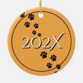Kattig kerstfeest Kattenkerstboom Keramisch Ornament (Achterkant)