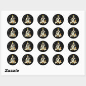 Kattig kerstfeest Kattenkerstboom Ronde Sticker (Vel)
