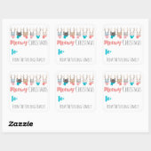 'Kattig kerstfeest' Kerstkatten Aangepaste Naar &  Vierkante Sticker (Vel)