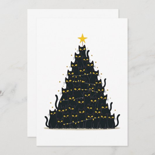 Kattig kerstfeest, prettig kattenkerst kaart (Voorkant / Achterkant)